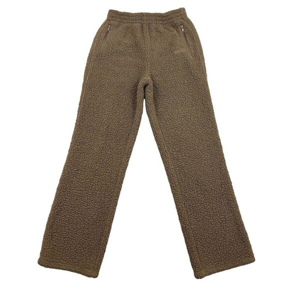 Skims Desert Teddy Track Pants Womens Small Brown Sherpa High Pile Fleece - Picture 1 of 11